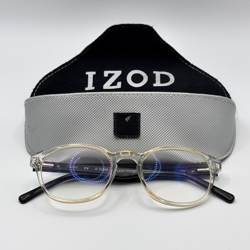 Dark‎ Academia Clear Matte Black Eyeglasses IZOD 50-19-145 Acetate Plastic